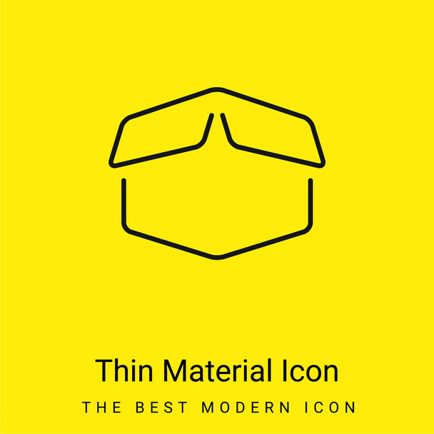 Boîte ouverte Décrivez l'icône matérielle jaune vif minimale - Vecteur, image