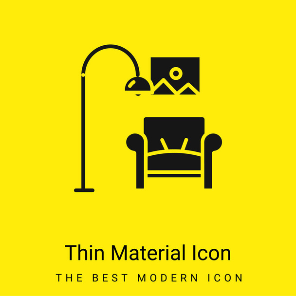 Poltrona icona minimale materiale giallo brillante - Vettoriali, immagini