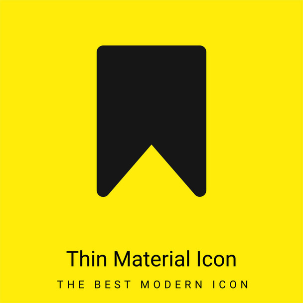 Bookmark Filled Interface Sign minimal bright yellow material icon - Vector, Image