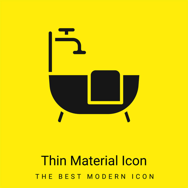 Fürdőkád minimális élénk sárga anyag ikon - Vektor, kép