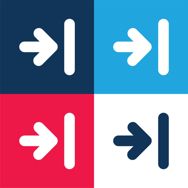 Šipka na poslední stopě modrá a červená čtyři barvy minimální ikona nastavena - Vektor, obrázek