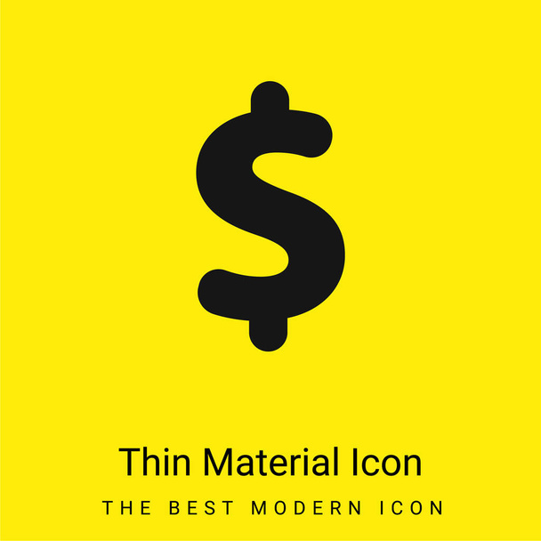 Minimalne pieniądze jasnożółty materiał ikona - Wektor, obraz