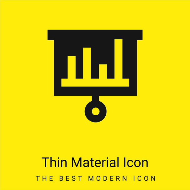 Bars Chart minimal bright yellow material icon - Vector, Image