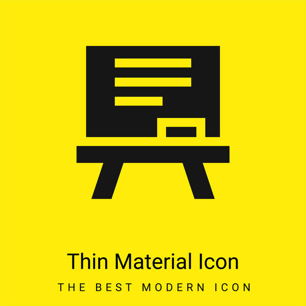 Blackboard minimal bright yellow material icon - Vector, Image