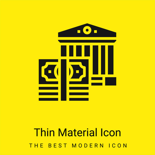 Bank minimale helder geel materiaal icoon - Vector, afbeelding