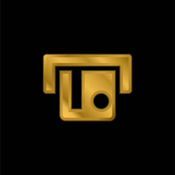 Geldautomat vergoldet metallisches Symbol oder Logo-Vektor - Vektor, Bild