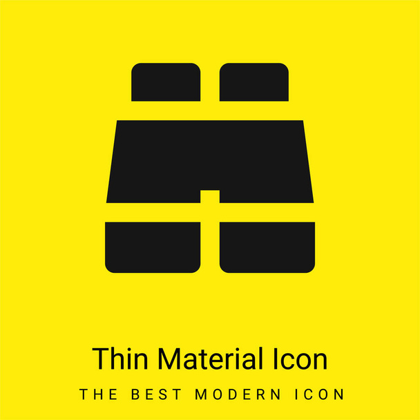 Binokuláris minimális fényes sárga anyag ikon - Vektor, kép