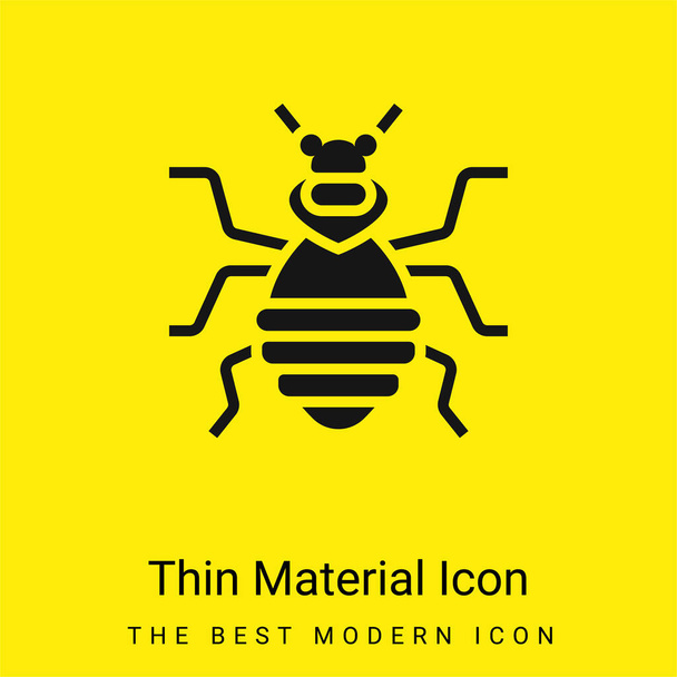 Bedbug minimal bright yellow material icon - Vector, Image
