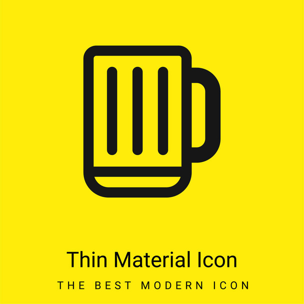 Bier Stein minimaal helder geel materiaal icoon - Vector, afbeelding