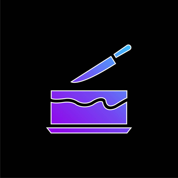 icona vettoriale gradiente blu torta di compleanno - Vettoriali, immagini