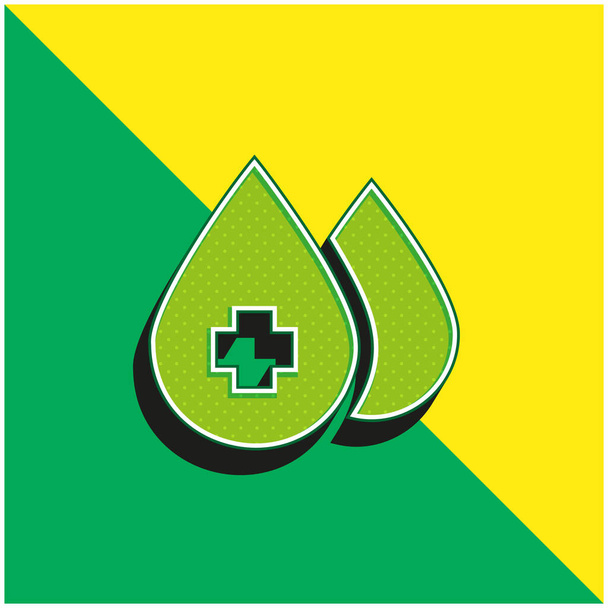Blood Green ja keltainen moderni 3d vektori kuvake logo - Vektori, kuva