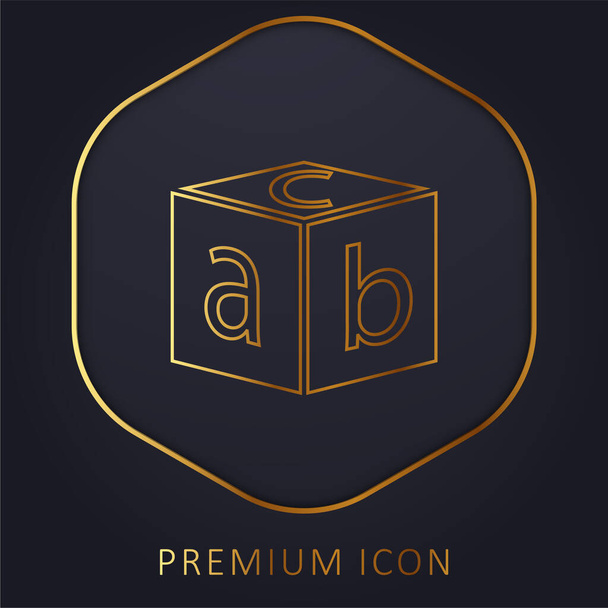 Blocco con lettere linea dorata logo premium o icona - Vettoriali, immagini