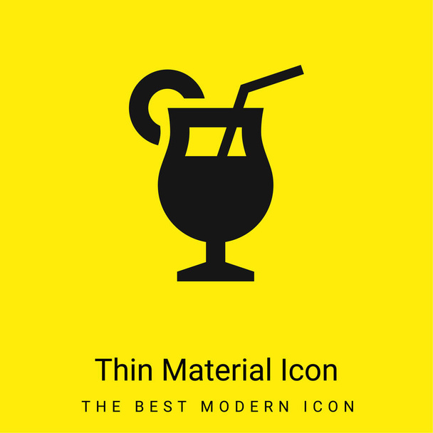 Bebida mínima icono de material amarillo brillante - Vector, imagen