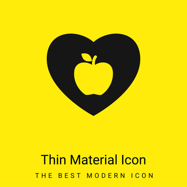 Apple Lover minimaal helder geel materiaal icoon - Vector, afbeelding
