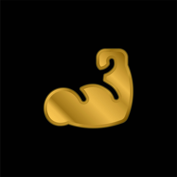 Arm banhado a ouro ícone metálico ou vetor logotipo - Vetor, Imagem