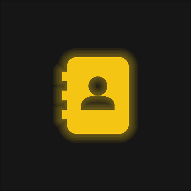 Porządek obrad żółta świecąca ikona neonu - Wektor, obraz
