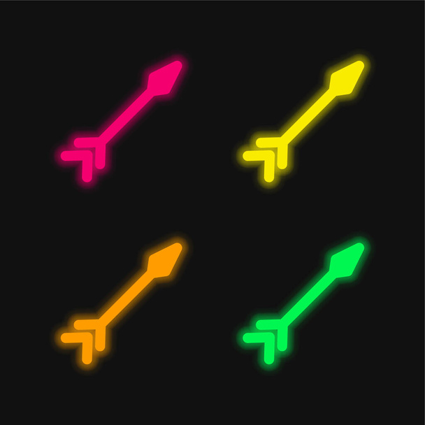 Arch négy szín izzó neon vektor ikon - Vektor, kép