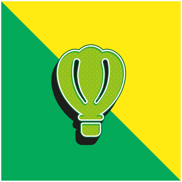 Air Ballon Groen en geel modern 3D vector pictogram logo - Vector, afbeelding