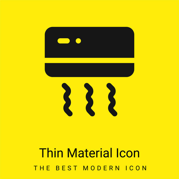 Ar condicionado mínimo ícone material amarelo brilhante - Vetor, Imagem