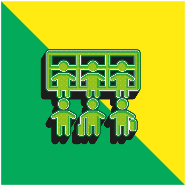 Airport Queue Green and yellow modern 3d vector icon - Вектор, зображення