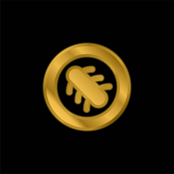 Bactérias Close Up banhado a ouro ícone metálico ou vetor logotipo - Vetor, Imagem
