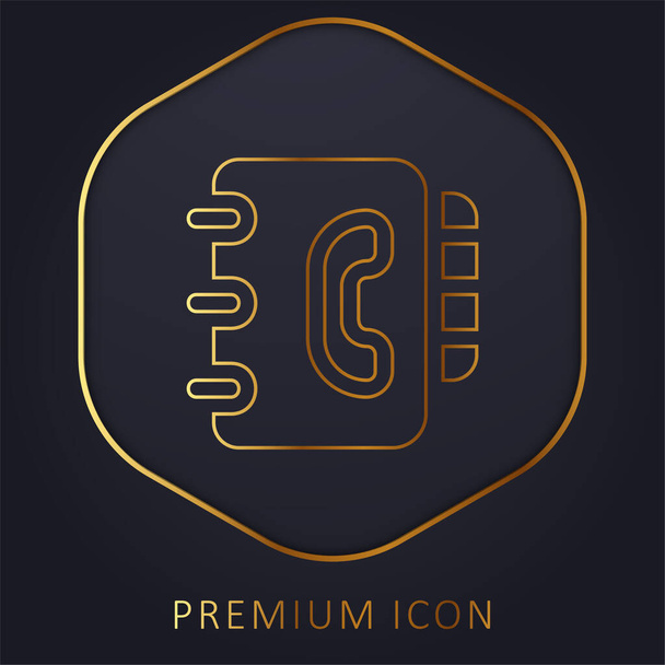 Agenda linea dorata logo premium o icona - Vettoriali, immagini