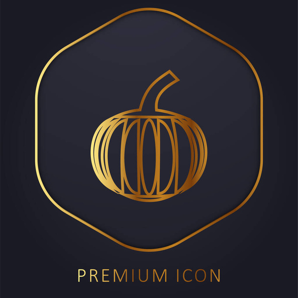 Velké dýně zlaté linie prémie logo nebo ikona - Vektor, obrázek