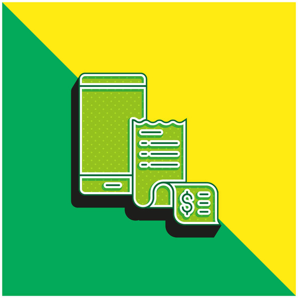 Bill Green i żółty nowoczesny ikona wektora 3D logo - Wektor, obraz