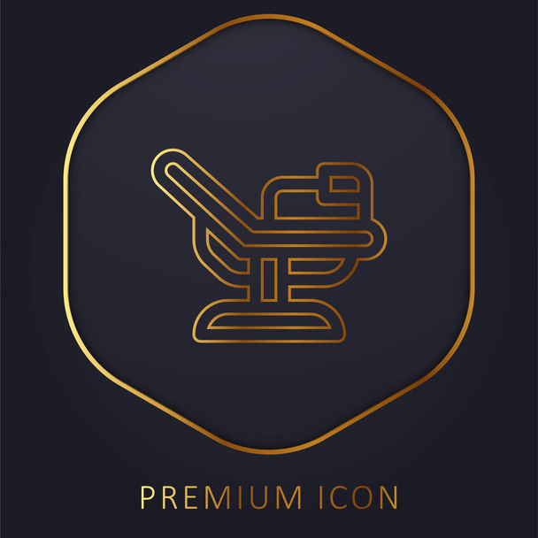 Cama de nacimiento logotipo premium de línea dorada o icono - Vector, imagen