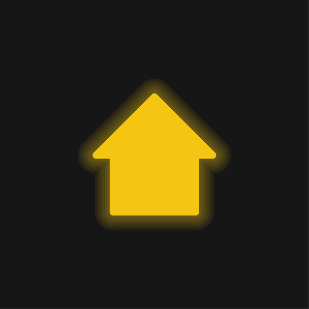 Iso Lataa Nuoli keltainen hehkuva neon kuvake - Vektori, kuva