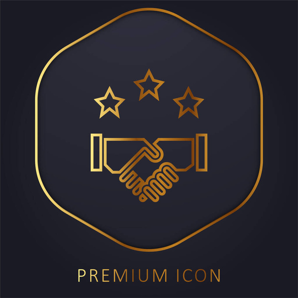 Agreement golden line premium logo or icon - Vector, Image