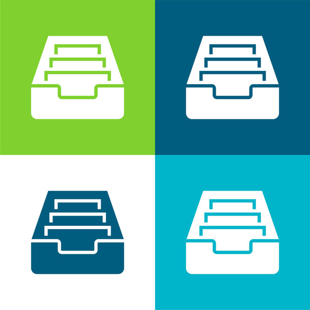 Archivio Set di icone minime a quattro colori Flat - Vettoriali, immagini