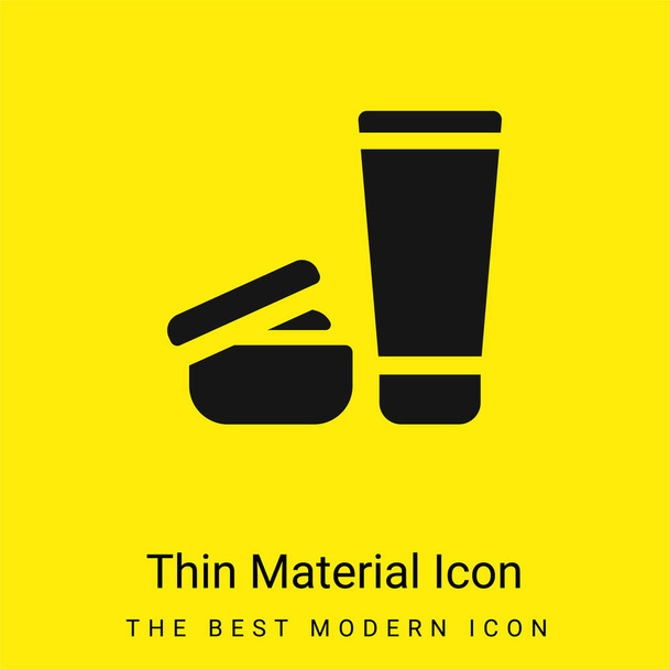 Produtos de beleza ícone de material amarelo brilhante mínimo - Vetor, Imagem