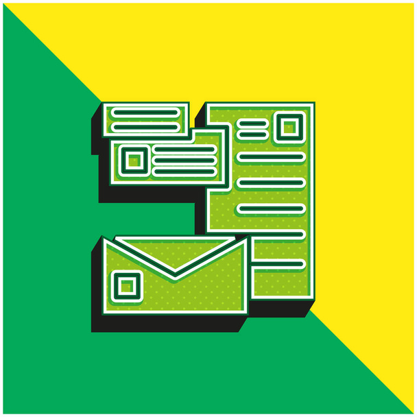 Branding Green and yellow modern 3d vector icon logo - Vector, Image