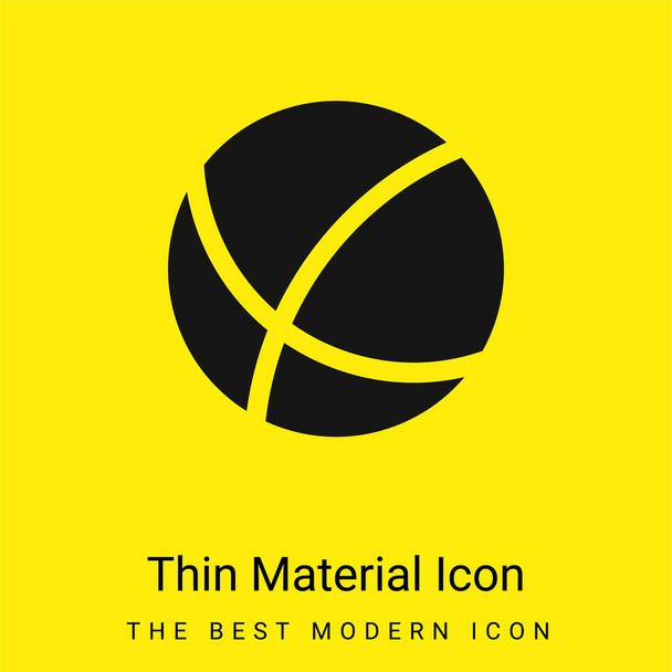 Labda minimális fényes sárga anyag ikon - Vektor, kép
