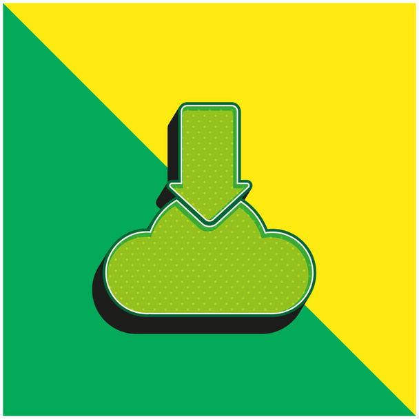 Strzałka Zielony i żółty nowoczesny ikona wektora 3D logo - Wektor, obraz