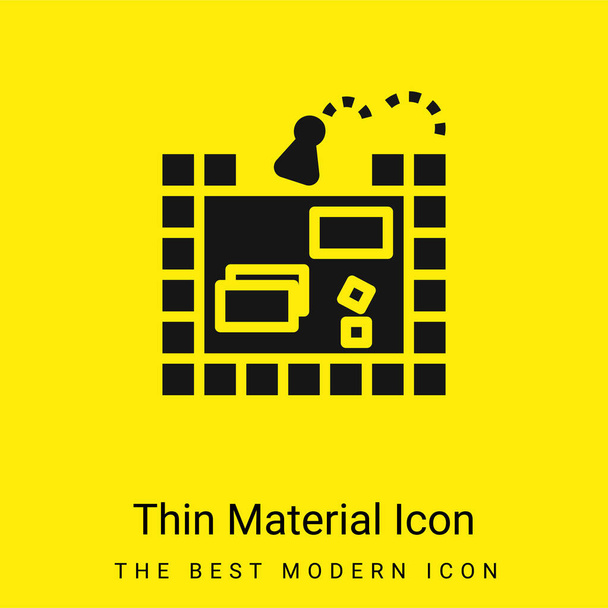 Gioco da tavolo icona minimale materiale giallo brillante - Vettoriali, immagini
