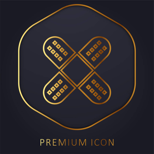 Bandage golden line premium logo or icon - Vector, Image