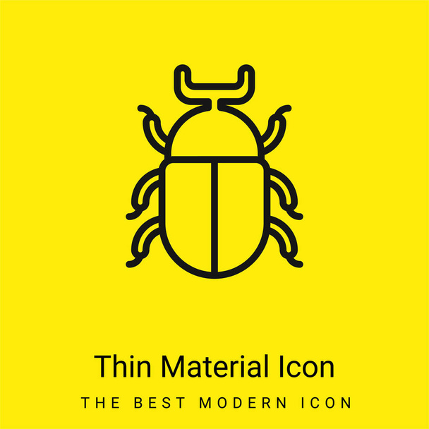 Scarabeo icona minimale materiale giallo brillante - Vettoriali, immagini
