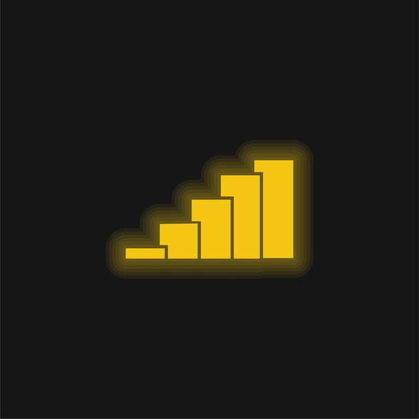 Bars Grafisch geel gloeiend neon pictogram - Vector, afbeelding