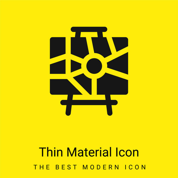 Abstracto icono de material amarillo brillante mínimo - Vector, imagen