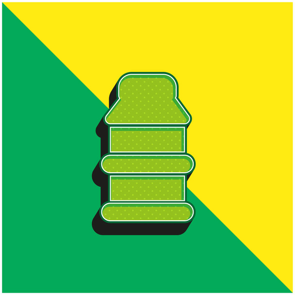 ベビーボトルバリアント緑と黄色の現代的な3dベクトルアイコンロゴ - ベクター画像