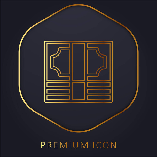 Bills Stack golden line premium logo or icon - Vector, Image