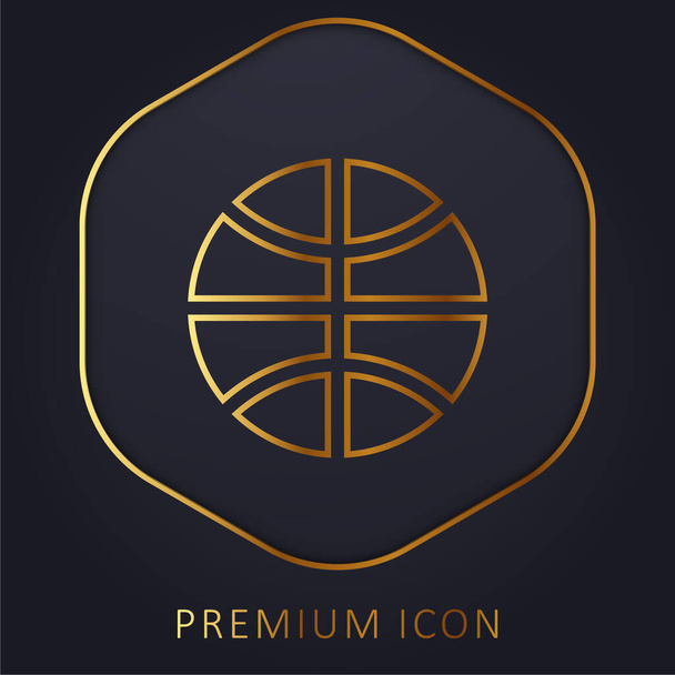 Koripallo kultainen viiva premium logo tai kuvake - Vektori, kuva