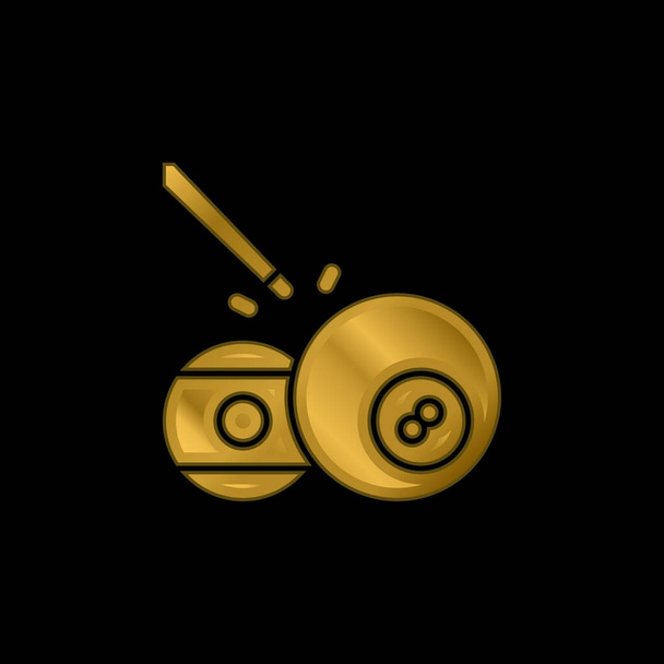 Ball Pool gold plated metalic icon or logo vector - Vector, Image