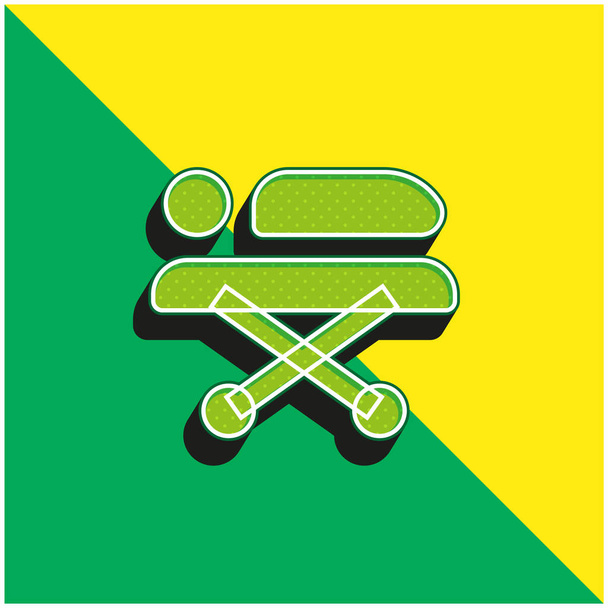 Κρεβάτι Πράσινο και κίτρινο σύγχρονο 3d διάνυσμα εικονίδιο λογότυπο - Διάνυσμα, εικόνα