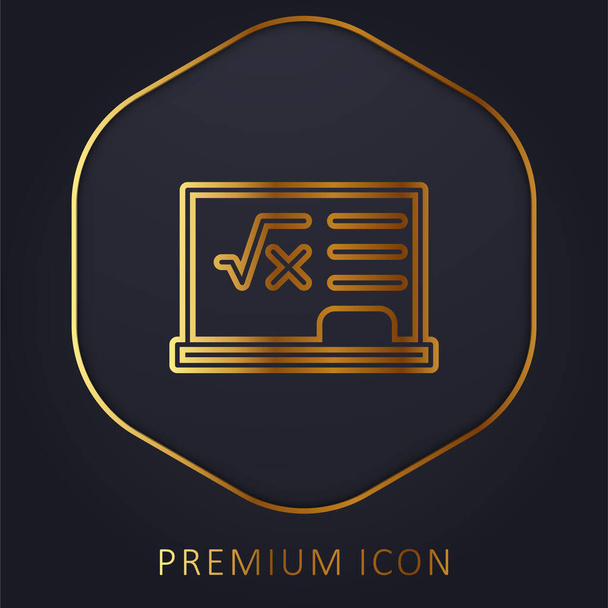 Blackboard ligne d'or logo premium ou icône - Vecteur, image