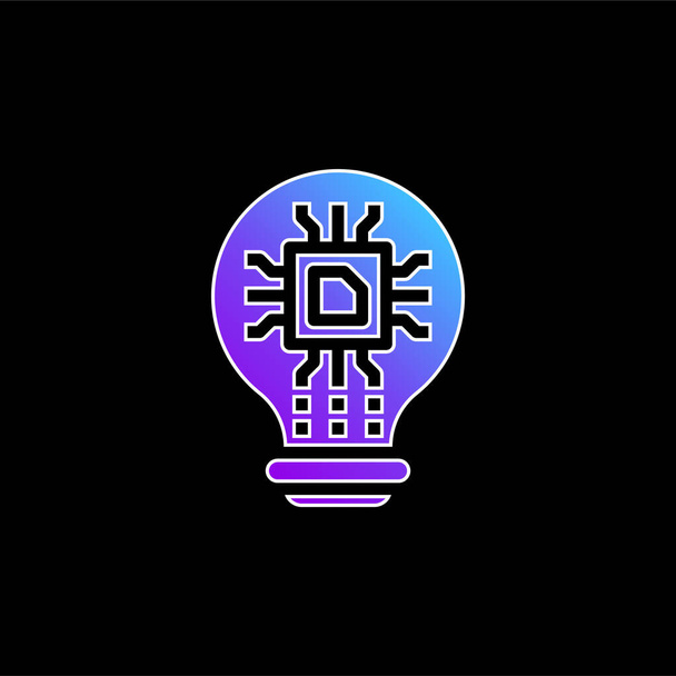 Icono de vector de gradiente azul de inteligencia artificial - Vector, Imagen