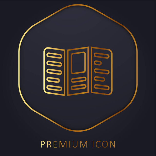 Βιβλιάριο Κείμενο χρυσή γραμμή premium λογότυπο ή εικονίδιο - Διάνυσμα, εικόνα