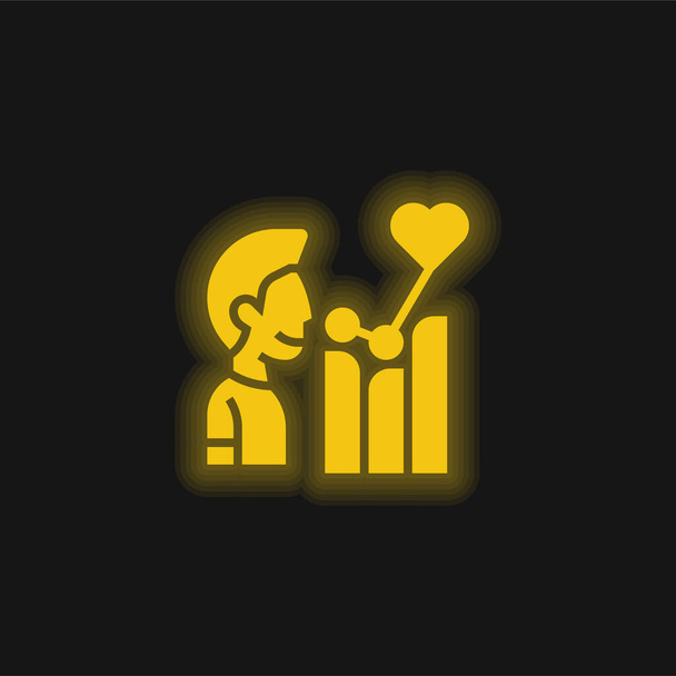 Efektivní žlutá zářící neonová ikona - Vektor, obrázek